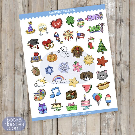 calendar holiday stickers planner sticker sheets etsy canada