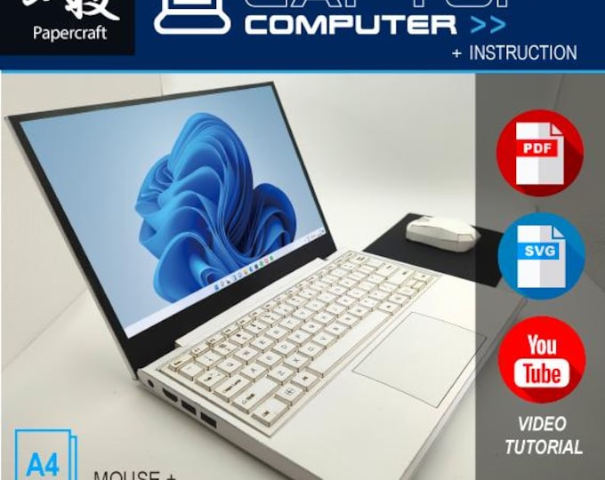 Papercraft Laptop, Computer, Papercraft Pc, PDF, SVG, File for Print ...