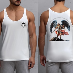 St. Michael der Erzengel Katholisches Herren Workout Tank, Religiöses Workout Tank, Katholisches Fitness Top, Herren Gym Tank, Sportbekleidung
