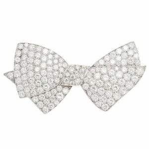 Broche unique style noeud en ruban, Broche ronde avec noeud en diamant moissanite, Broche pour tenue de soirée pour femme, Broche pour mariage et mariée, Cadeau d&#39;anniversaire