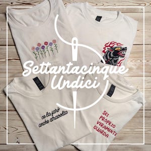 Maglietta con ricamo personalizzato - Il tuo design, il tuo logo, la tua idea! - idea regalo per tutte le occasioni - 100% cotone
