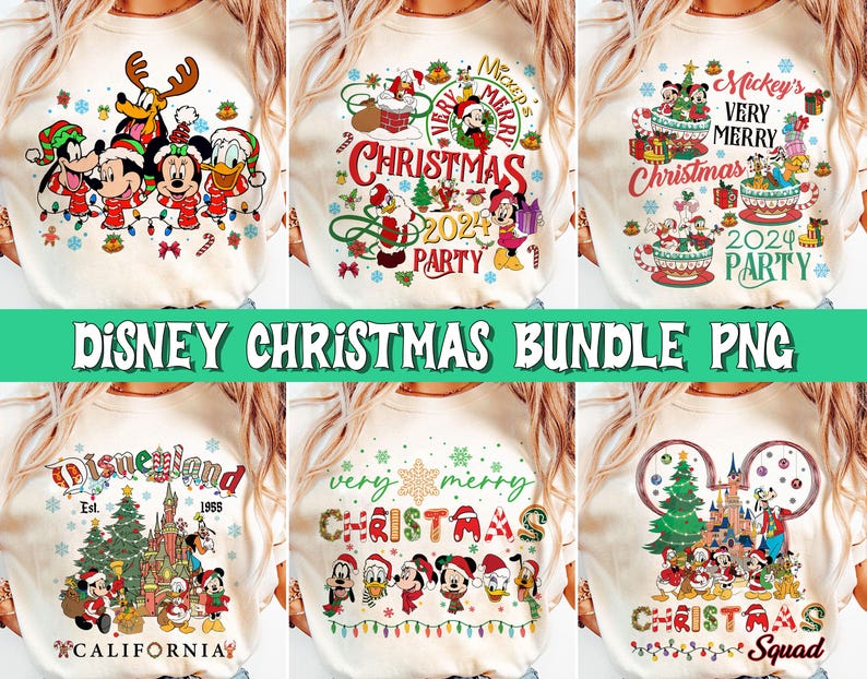 Very Merry Christmas Party 2024 Shirt Design Bundle PNG, Merry