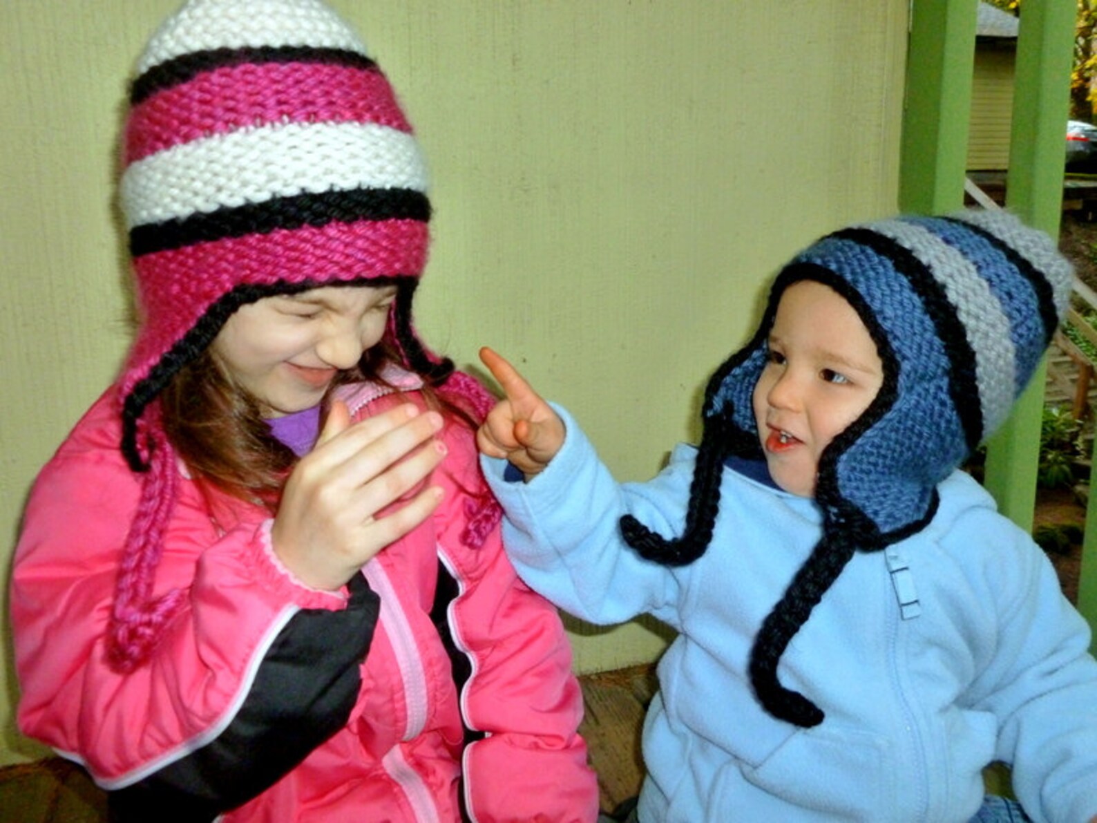 Loom Knit Striped Ear-flap Hat Pattern - Etsy