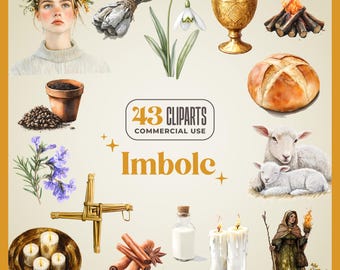 Imbolc Cliparts – wiccańskie tradycje pogańskie, folklor Brigid (pobieranie cyfrowe)