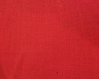 Red Burlap Fabric