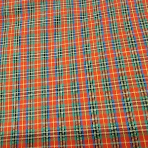 Red and Green Plaid  Fabric