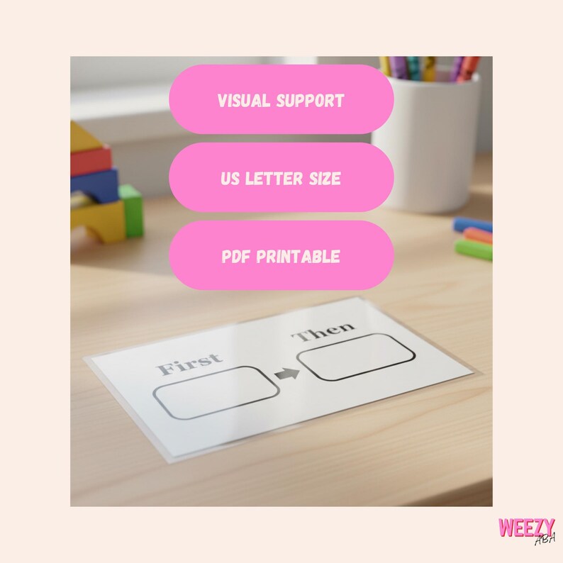 First Then Visual Schedule Board | ABA Therapy Resource | Printable ...