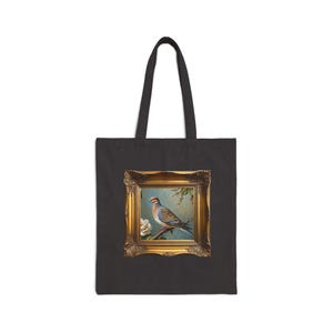 Mourning Dove Cotton Canvas Tote Bag bird watcher lover nature outdoor shopping
