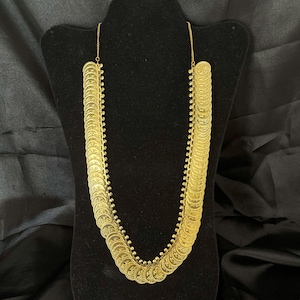Single Layer Coin Necklace | Gold- Tone Jewelry for Classical Dance| Bharatanatyam Jewelry
