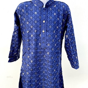 Boys navy blue kurta pajama, Youth kurta, Sherwani, Indian wedding boys kurta, Infants kurta, chikankari kurta, Boys kurta casual wear