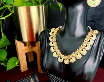Hand Painted Enamel Jewelry Set | Meenakari Choker Necklace with Earrings | Wedding & Festive Jewelry