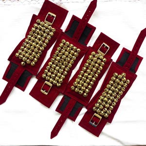 Maroon/ Red Velvet  | salangai/Ghungroo/anklets/bells/Payal | Bharatanatyam, Kuchipudi, Kathak | Classical Dance Jewelry