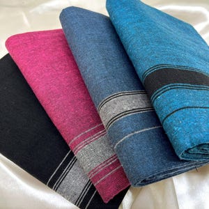 Handloom Cotton Dhoti For Men- Traditional Wear in Bold Colors- Kasavu Mundu--Veshti-Double Mundu- Mundu Style-Indian Mens Wear-Indian Dhoti