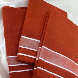 Kavi  Cotton Dhoti with White Border| Traditional Handloom Wear| Colored Mens Dhoti |  Mundu Style-Indian Mens Wear-Indian Dhoti