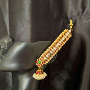 Bharatanatyam Temple jewelry ear chain, Mattal with earrings , Bharatnatyam, Kuchipudi,  Weddings,  | Classical Dance Jewelry