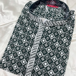 Green Men&#39;s Kurta, Lucknowi chikankari kurta, Kurta pajama set, Sherwani, Indian wedding wear, Desi party wear, Mehendi kurta
