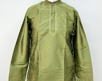 Set pigiama Kurta, Kurta da uomo, Sherwani, Abiti da sposa indiani, Abiti da festa Desi, Kurta Mehendi, Kurta Panjabi, Kurta di cotone, Kurta di seta grezza