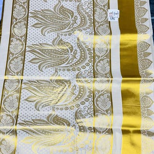 Tissue Silk Kasavu Saree with Gold Embellishments, Set Saree with blouse, kerala tissue saree, Indian saree, wedding sare, onam saree