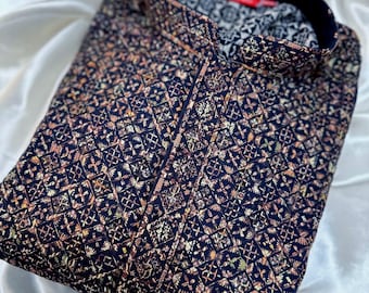 Embroidered Lucknowi chikankari Partywear Men's  Kurta pajama set, Sherwani, Indian wedding wear, Desi party wear