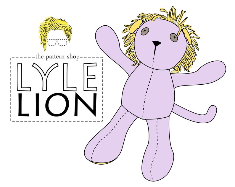 Lyle Lion Stuffed Animal Sewing Pattern image 1