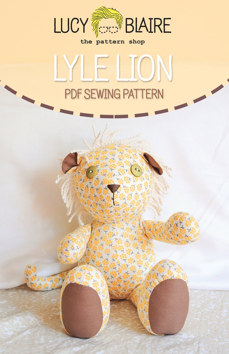 Lyle Lion Stuffed Animal Sewing Pattern image 4