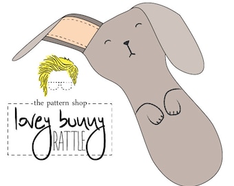 Lovey Bunny Rattle Stuffed Animal Sewing Pattern