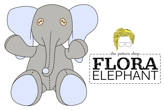 elephant stuffed animal pattern