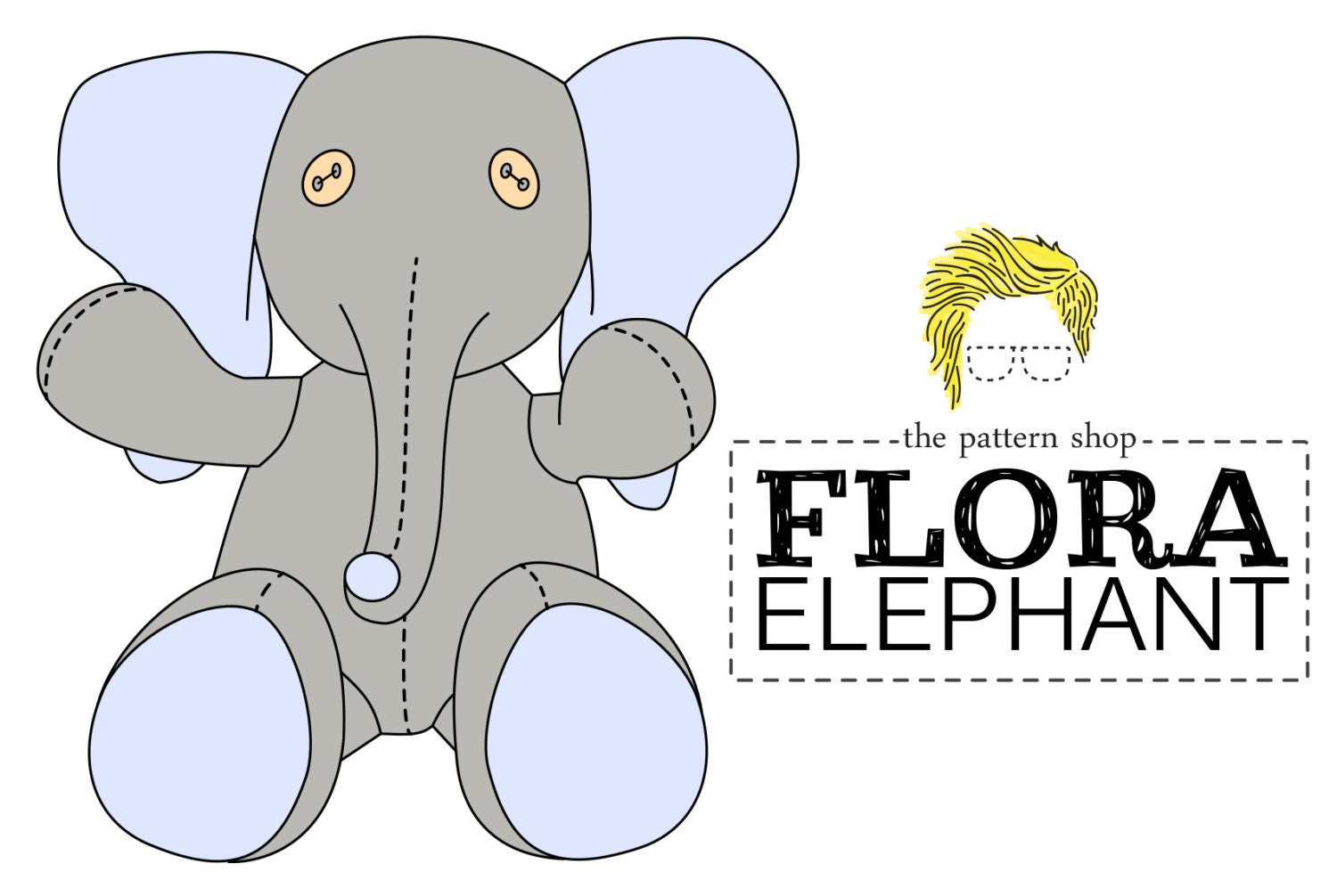flora elephant stuffed animal sewing pattern etsy