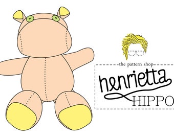 Henrietta Hippo Stuffed Animal Sewing Pattern