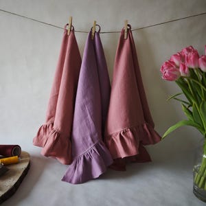 Cottage Core Decor Home Linen Hand Towels Kitchen Things Ruffle Tea Towel Farmhouse Decor Shabby Chic Towel Cozy Home Décors Dish Towels