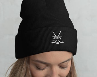 Gorro de hockey bordado personalizado, regalo personalizado
