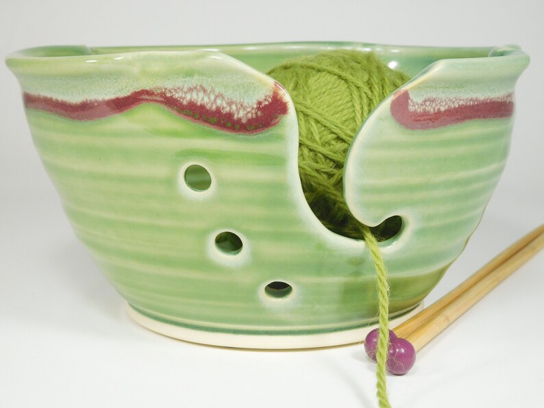Knitting Bowl, Stoneware, Handmade image 2
