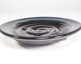 Soap Dish with Drain Holes, Wheel Thrown Pottery, Classic