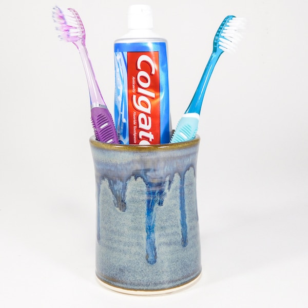 Toothbrush Holder, Ceramic Tumbler, Crafted by Hand