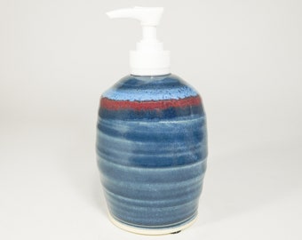 Lotion Dispenser, Soap, Shampoo, Traditional, Ceramic, Handcrafted