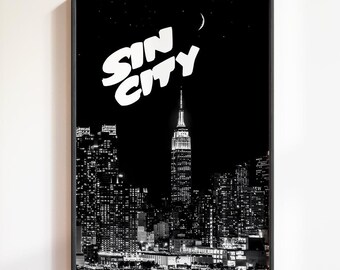 Sin City New York Poster: Retro NYC Wall Art