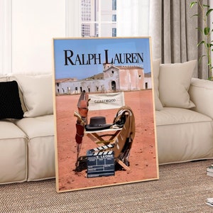 Poster di riviste di moda vintage, poster ispirato a Ralph Lauren, poster retrò di Hollywood, stampa di moda di lusso, decorazione da parete estetica, regalo