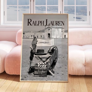 Póster inspirado en Ralph Lauren, póster de revista de moda vintage, impresión en blanco y negro, impresión de moda de lujo, decoración de apartamentos, impresión digital