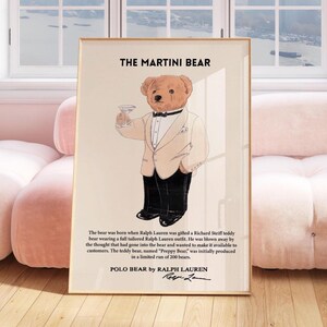 Vintage Mode Magazin Poster Polo Bär Wand Kunst Mode Magazin Poster Ralph Lauren Poster Luxus Mode Druck Ästhetische Wand Dekor