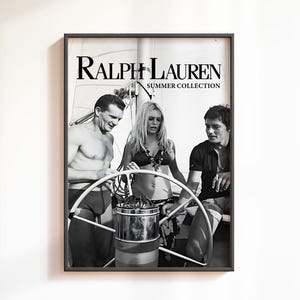 Póster de revista de moda, lámina de Brigitte Bardot, póster de Hollywood antiguo, póster de Ralph Lauren, arte mural en blanco y negro, impresión de moda de lujo.