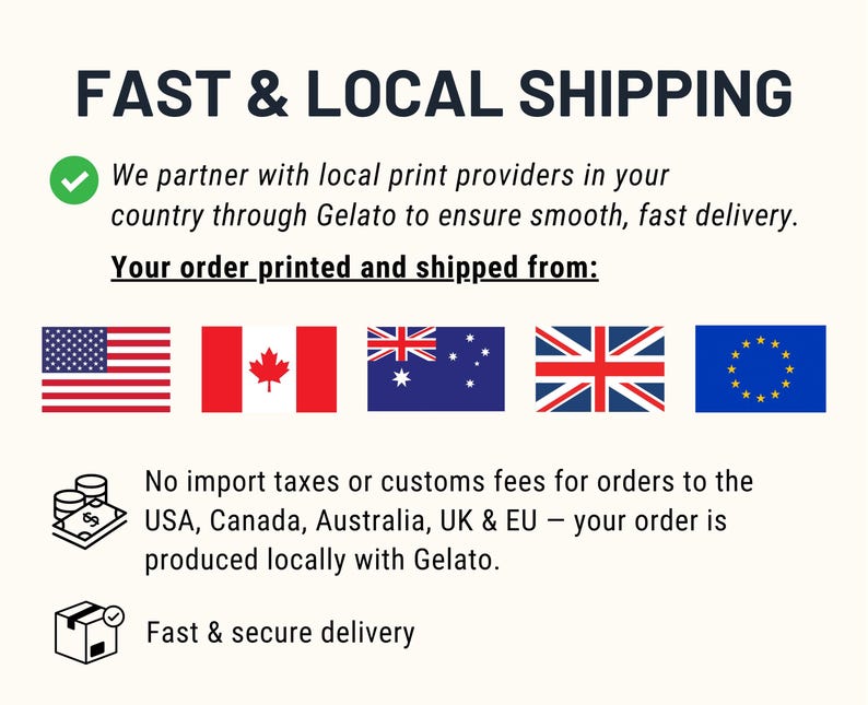 Fast & local shipping information