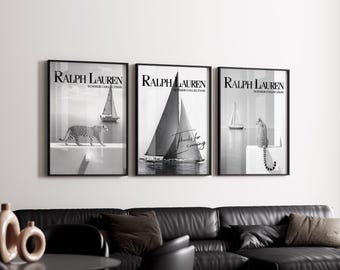 Fashion Magazine Cover Prints: Cheetah, Sailboat (Digital Download)