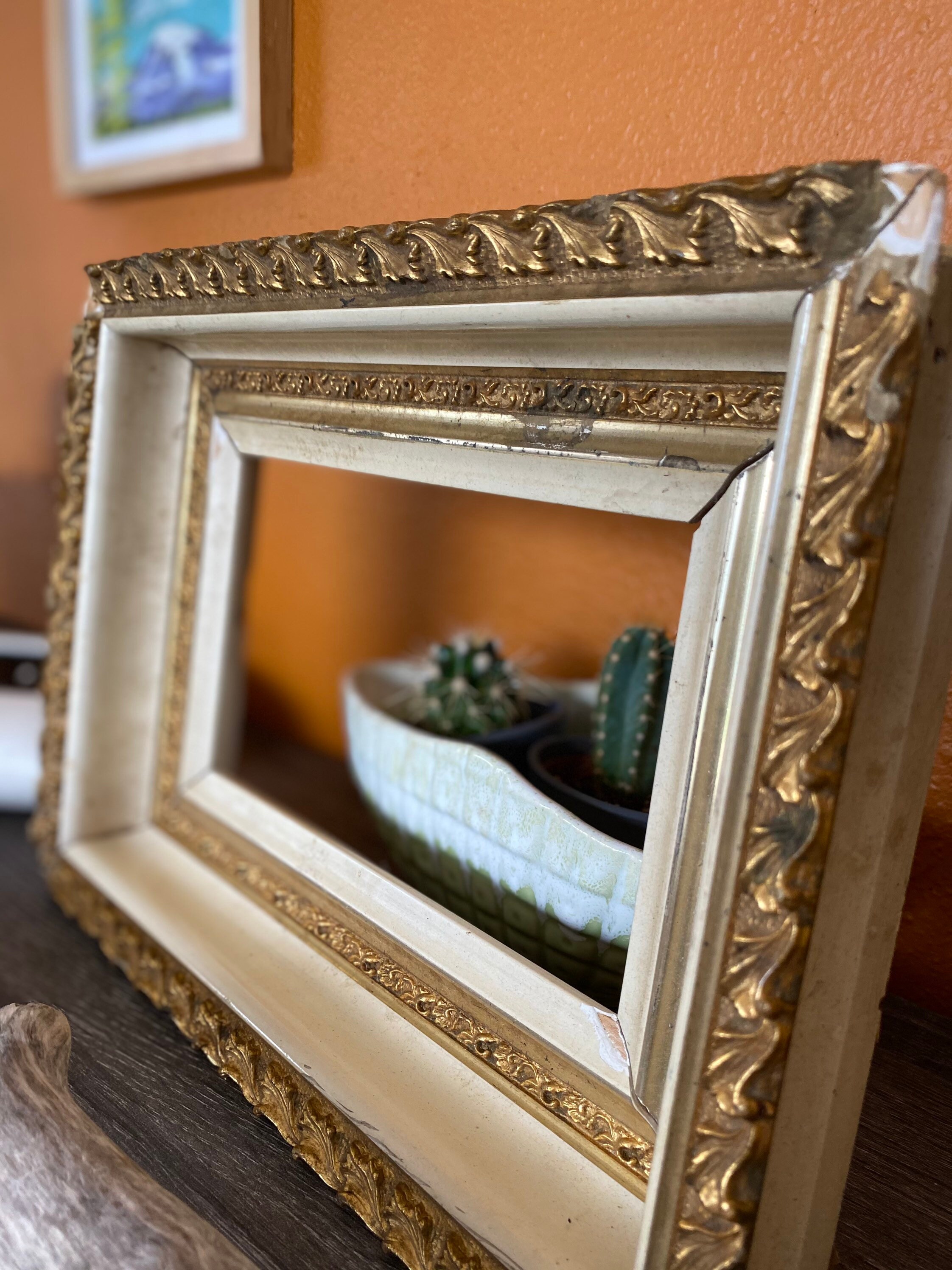 Antique gilded frame without glass or back Etsy