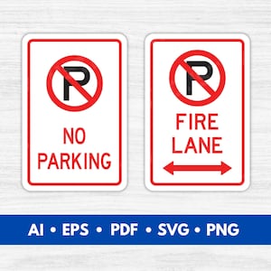Geen parkeerplaats Fire Lane tekenen Vector, geen parkeerzone tekenen illustraties, geen parkeerborden gesneden bestand, geen parkeerborden SVG-digitale download
