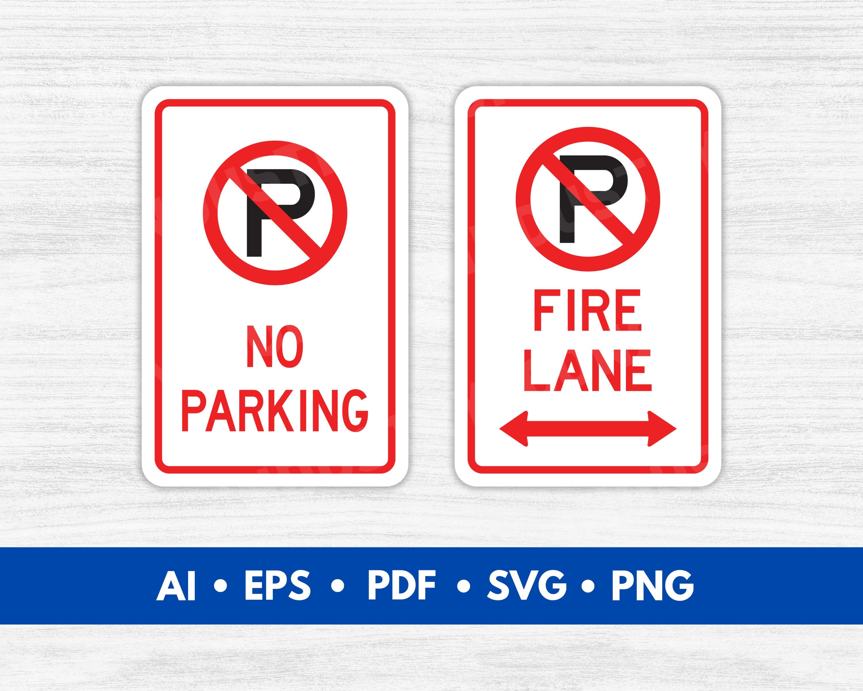 No Parking Fire Lane Signs Vector, No Parking Zone Signs Clip Art