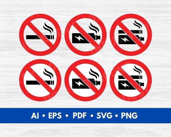 No Smoking No Vaping Symbols Vector, No Smoking No Vaping Logo SVG , No  Smoking No Vaping Symbols Cut File - Digital Download - Etsy