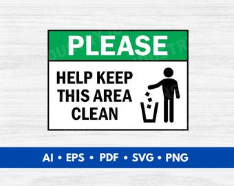 Printable Clean Area Sign