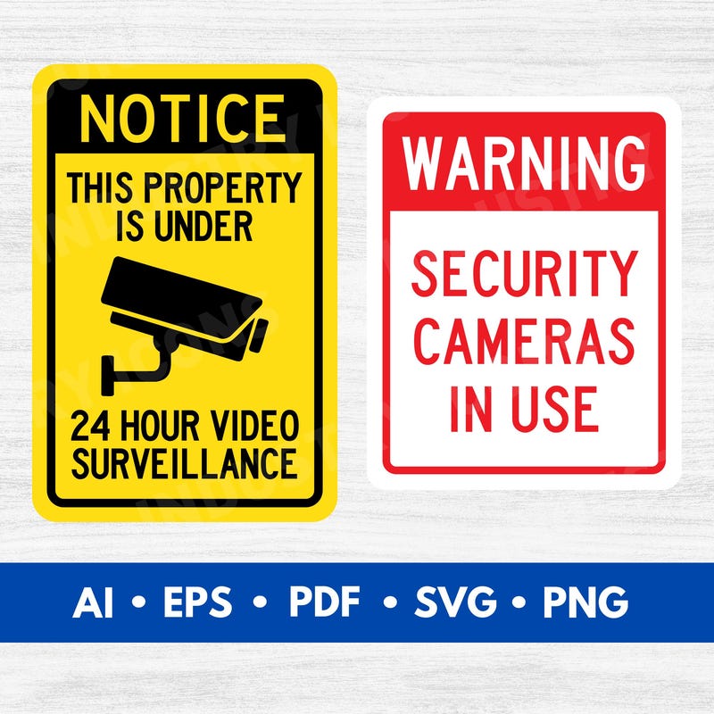 Security Camera Protection Sign Security Cameras in Use Signs - Etsy
