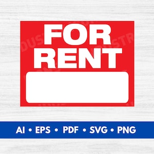 Zu Rent Sign Vektor, Zu Renten Cut File, Zu Renten Sign bedruckbar, Yard Schilder - Digital Download