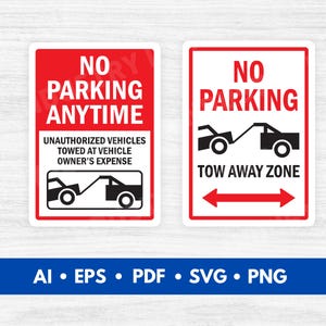 Geen parkeerplaats wegsleepzone tekenen Vector, geen parkeerborden illustraties, geen parkeerborden gesneden bestand, geen parkeerborden slepen tekenen SVG-digitale download